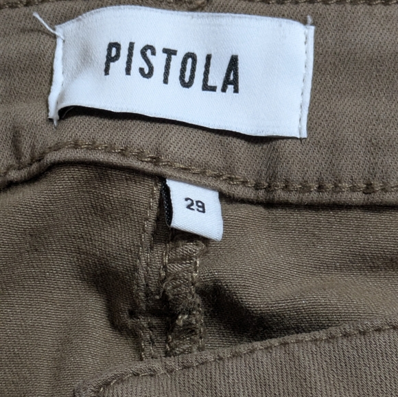 Pistola Jeans Womens Brown Moto Ankle Faux Zipper Pants Stretchy Punk Sz 29 EUC - Picture 12 of 12